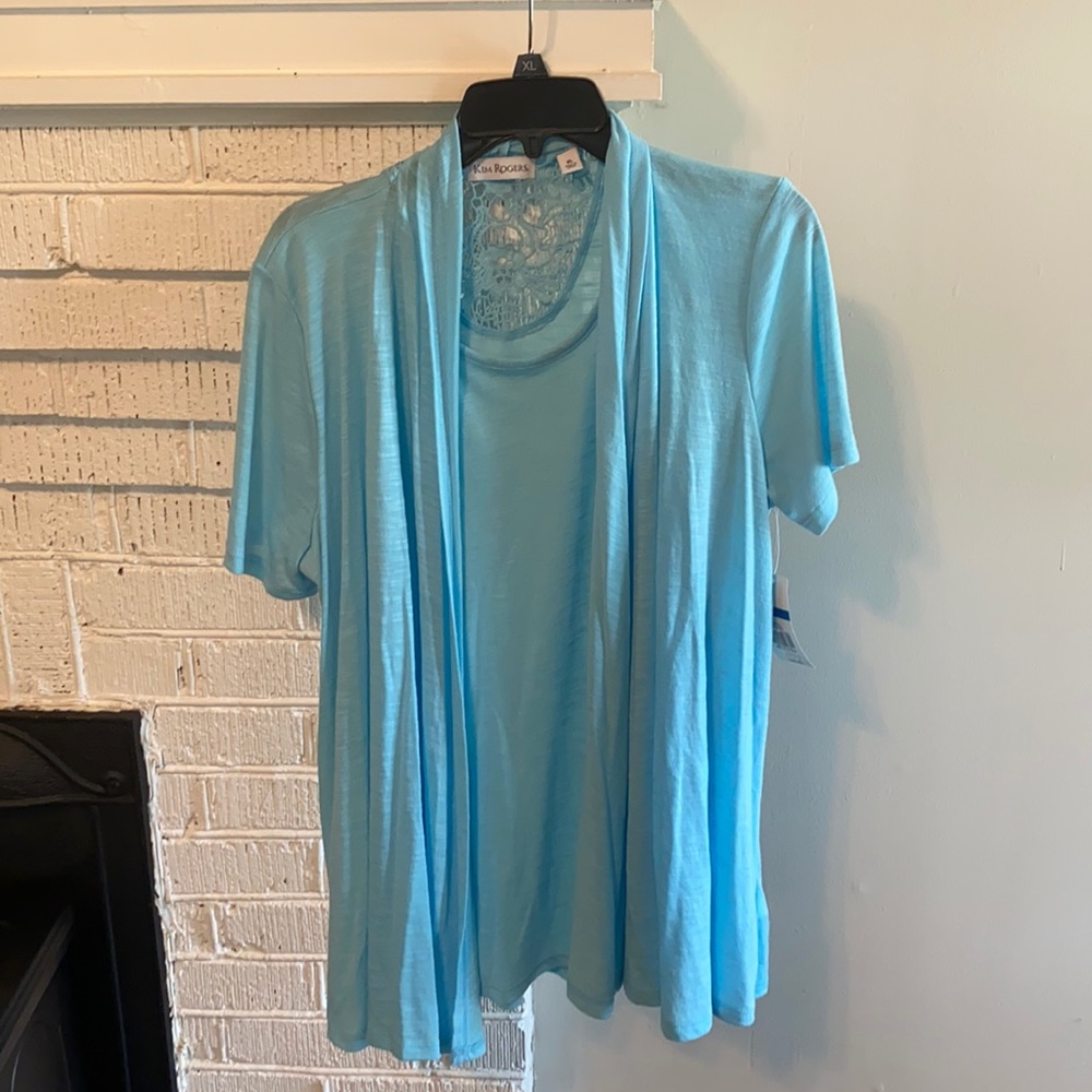 Kim Rogers shirt/tunic in light blue new with tags